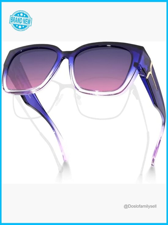 Polarized Fit Over Glasses Sunglasses Square Wrap Around Shades Driving Riding main image 5